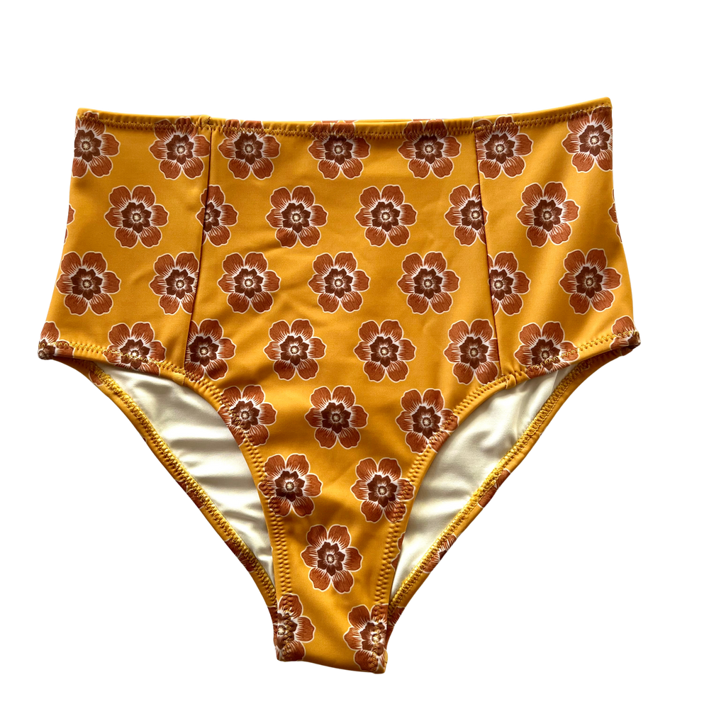 
            
                Load image into Gallery viewer, Mustard Matahari Batik | High Waisted Bikini Bottoms
            
        