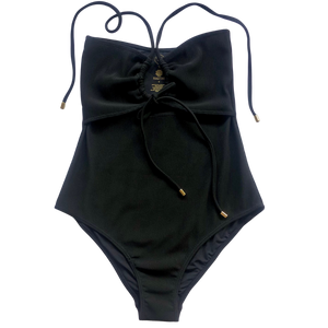 
            
                Load image into Gallery viewer, Classic Black Eco Ribbed | Cutout Onepiece
            
        