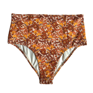 Retro Batik | High Waisted Bikini Bottoms
