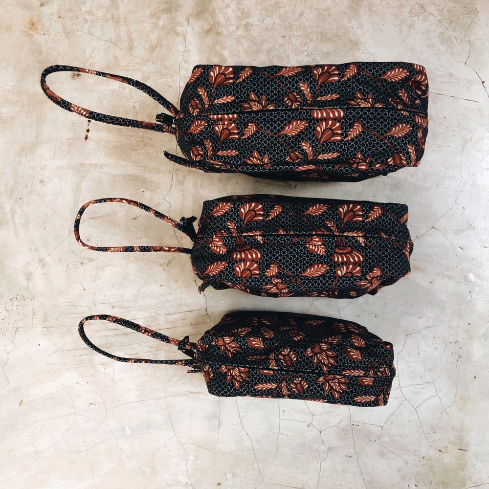 Black + Tan Batik | Travel Bag Set